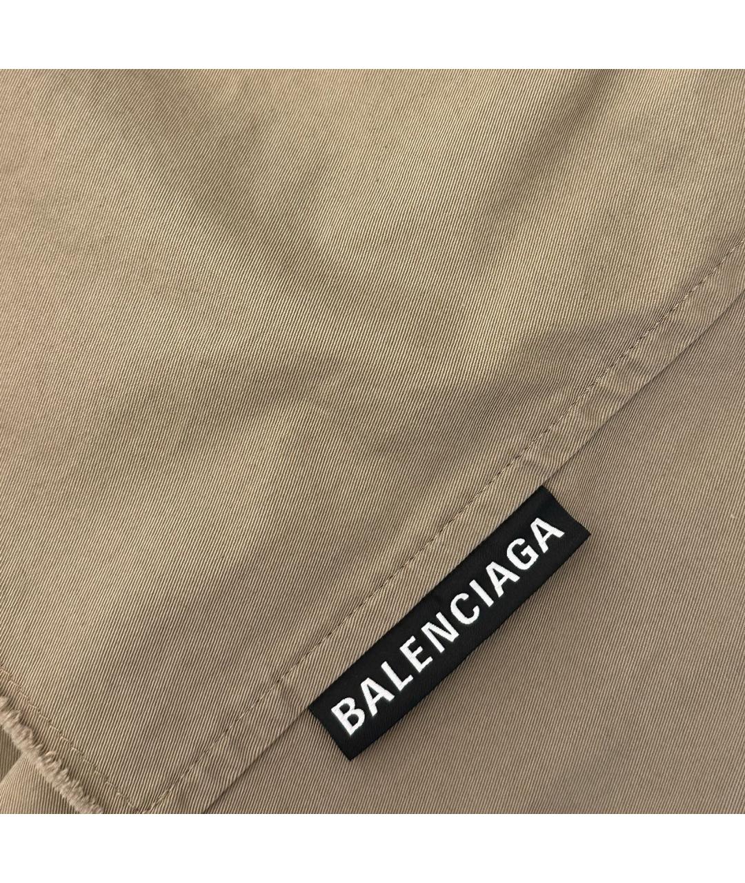 BALENCIAGA Бежевый хлопковый тренч/плащ, фото 3