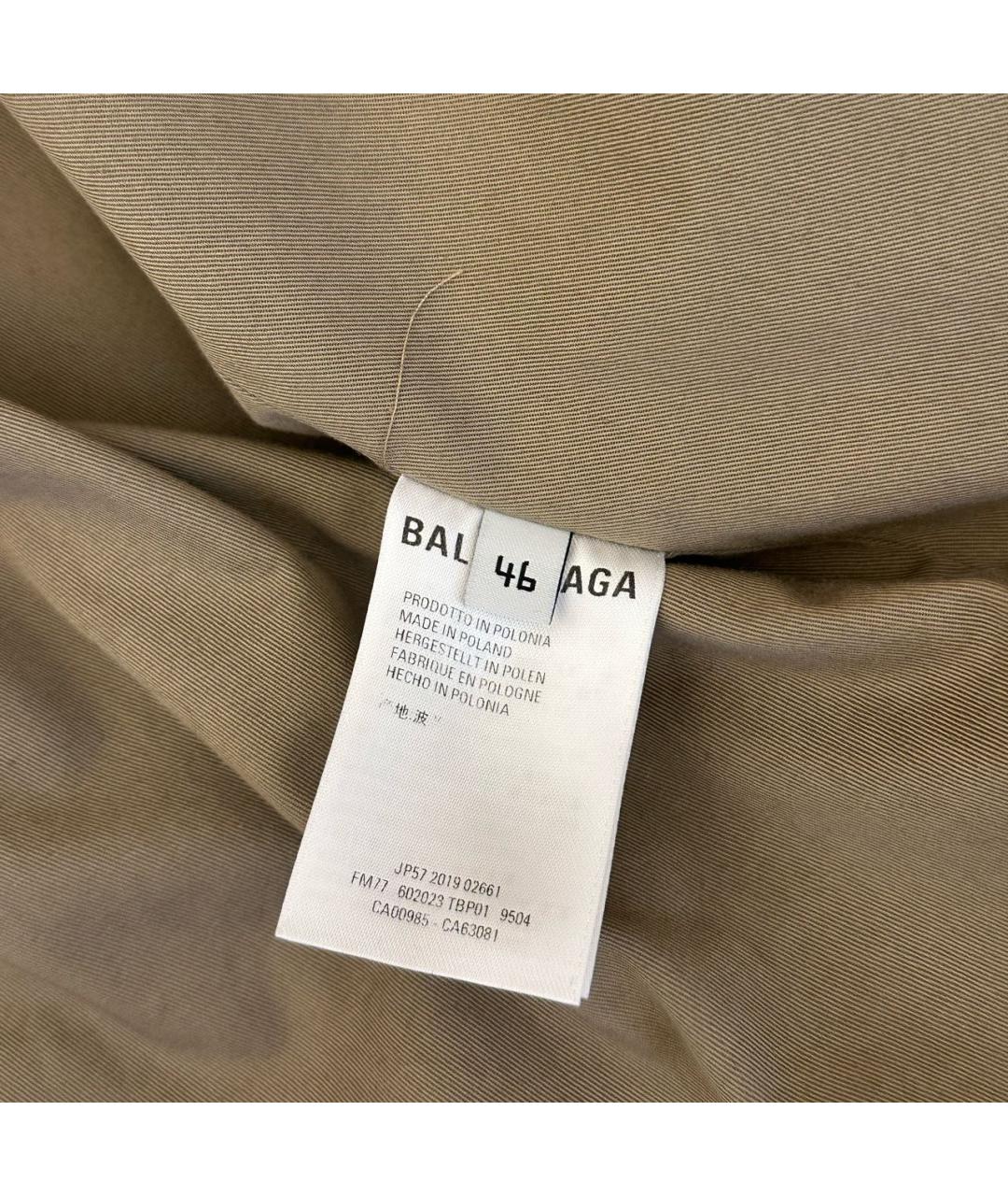BALENCIAGA Бежевый хлопковый тренч/плащ, фото 6