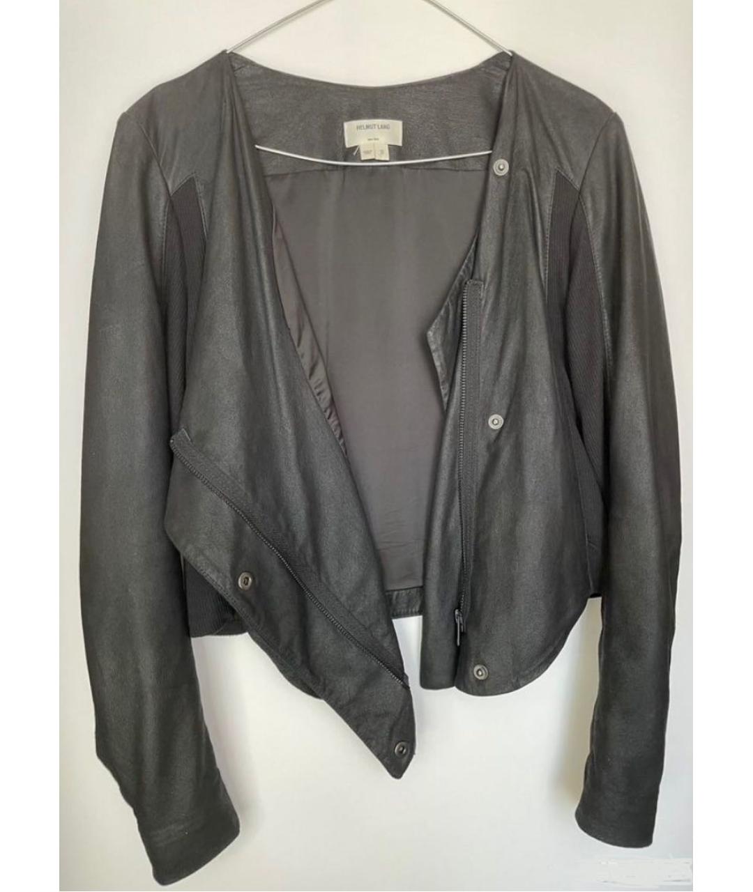 HELMUT LANG Черная кожаная куртка, фото 3