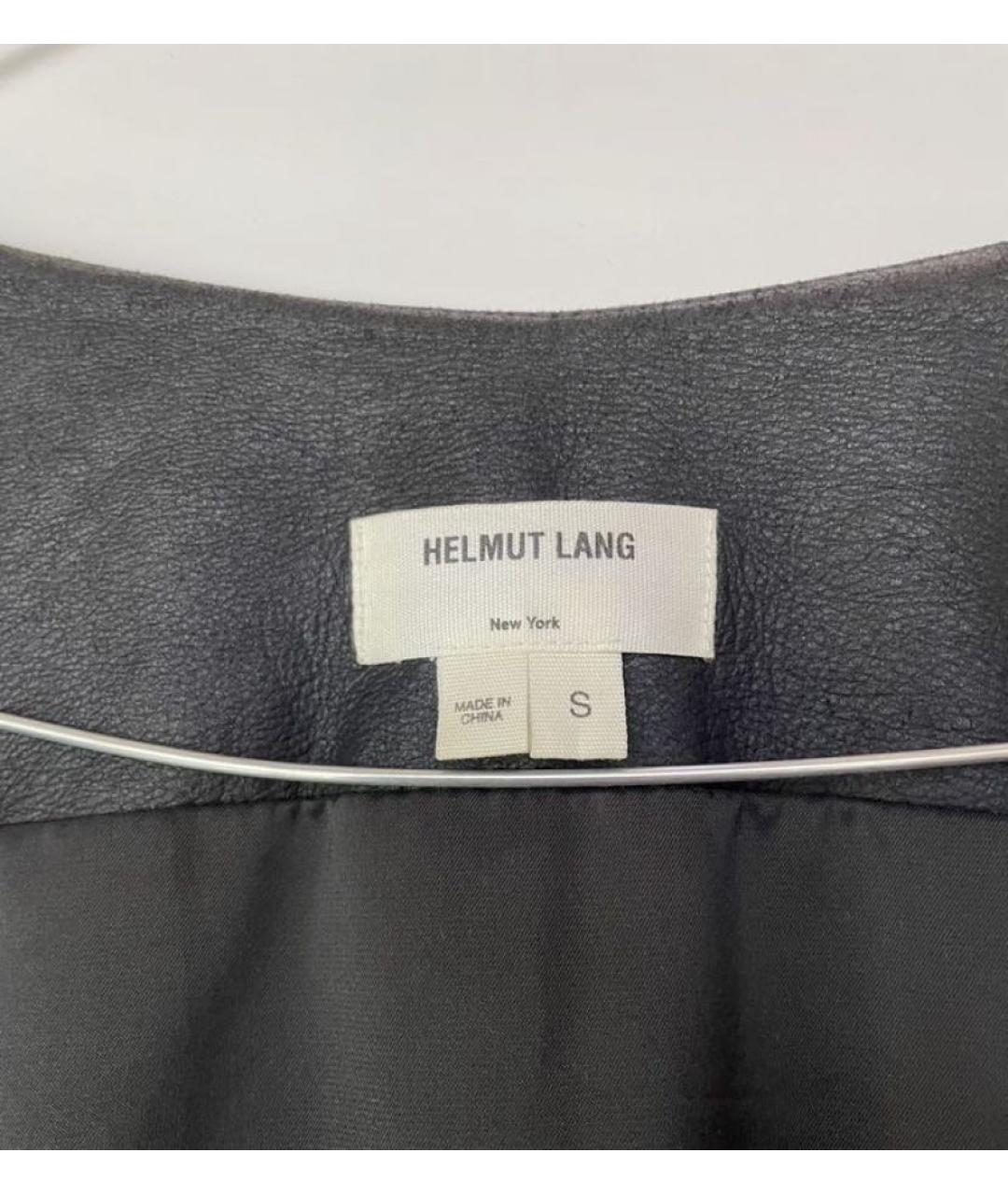 HELMUT LANG Черная кожаная куртка, фото 4
