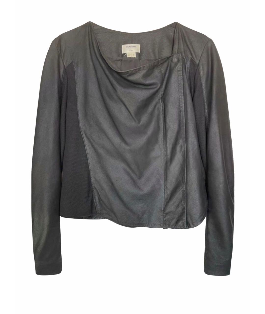 HELMUT LANG Черная кожаная куртка, фото 1