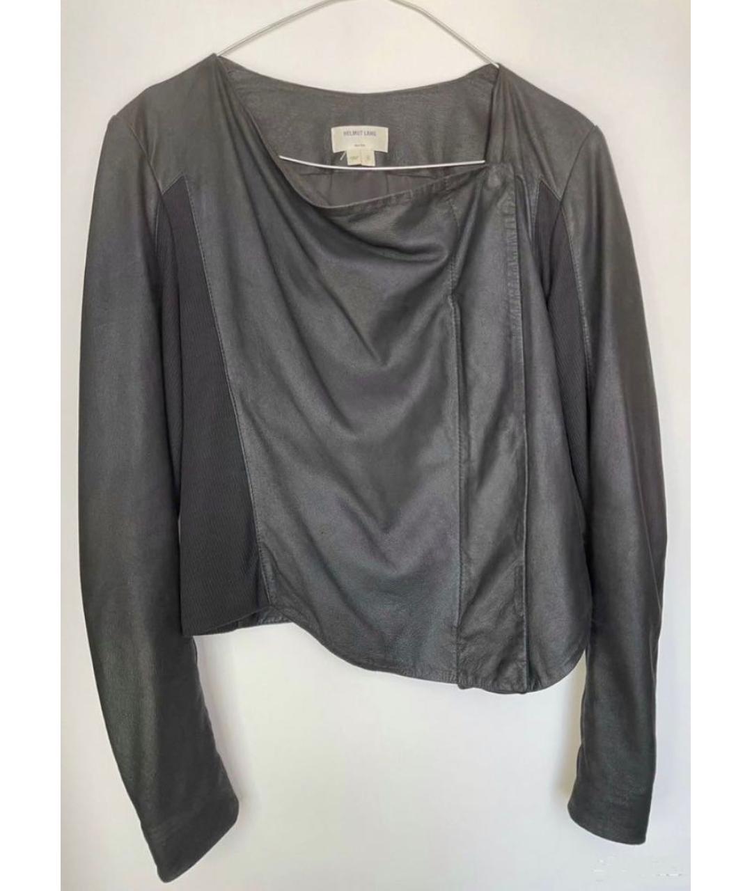 HELMUT LANG Черная кожаная куртка, фото 8