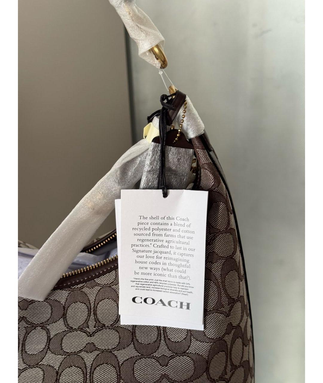 COACH Мульти жаккардовая сумка с короткими ручками, фото 6