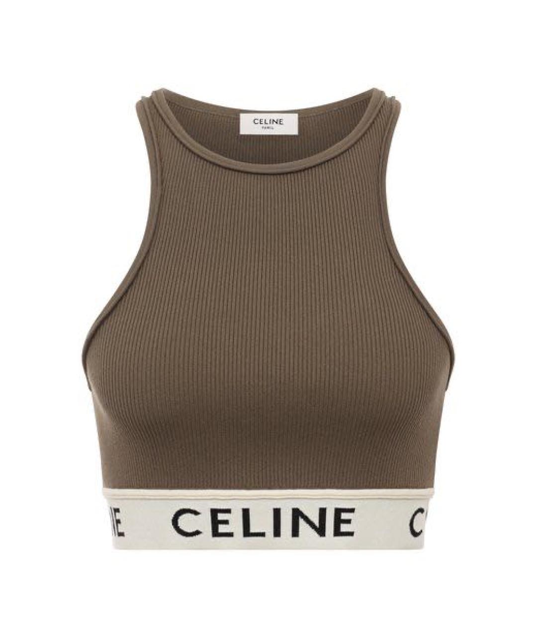 CELINE Хаки хлопковая футболка, фото 3