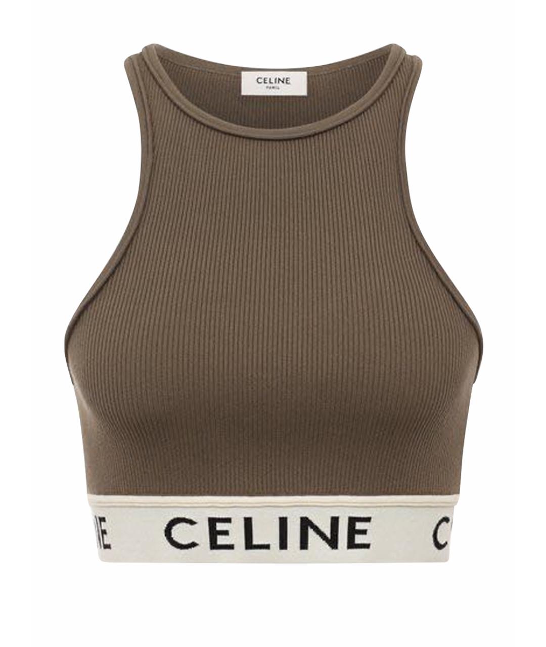 CELINE Хаки хлопковая футболка, фото 1