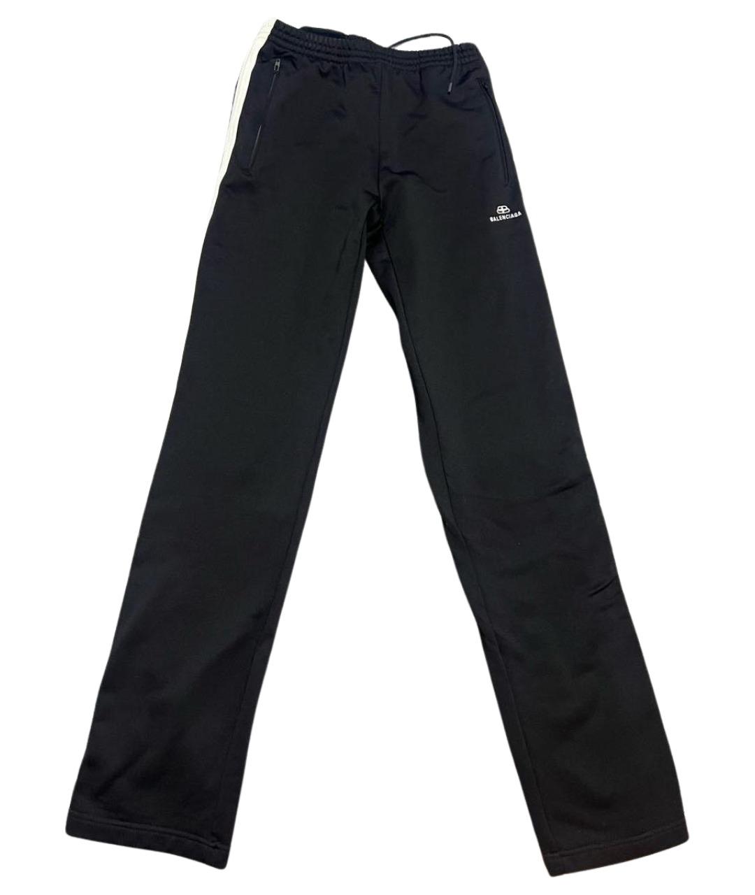BALENCIAGA Черные синтетические спортивные брюки и шорты, фото 1