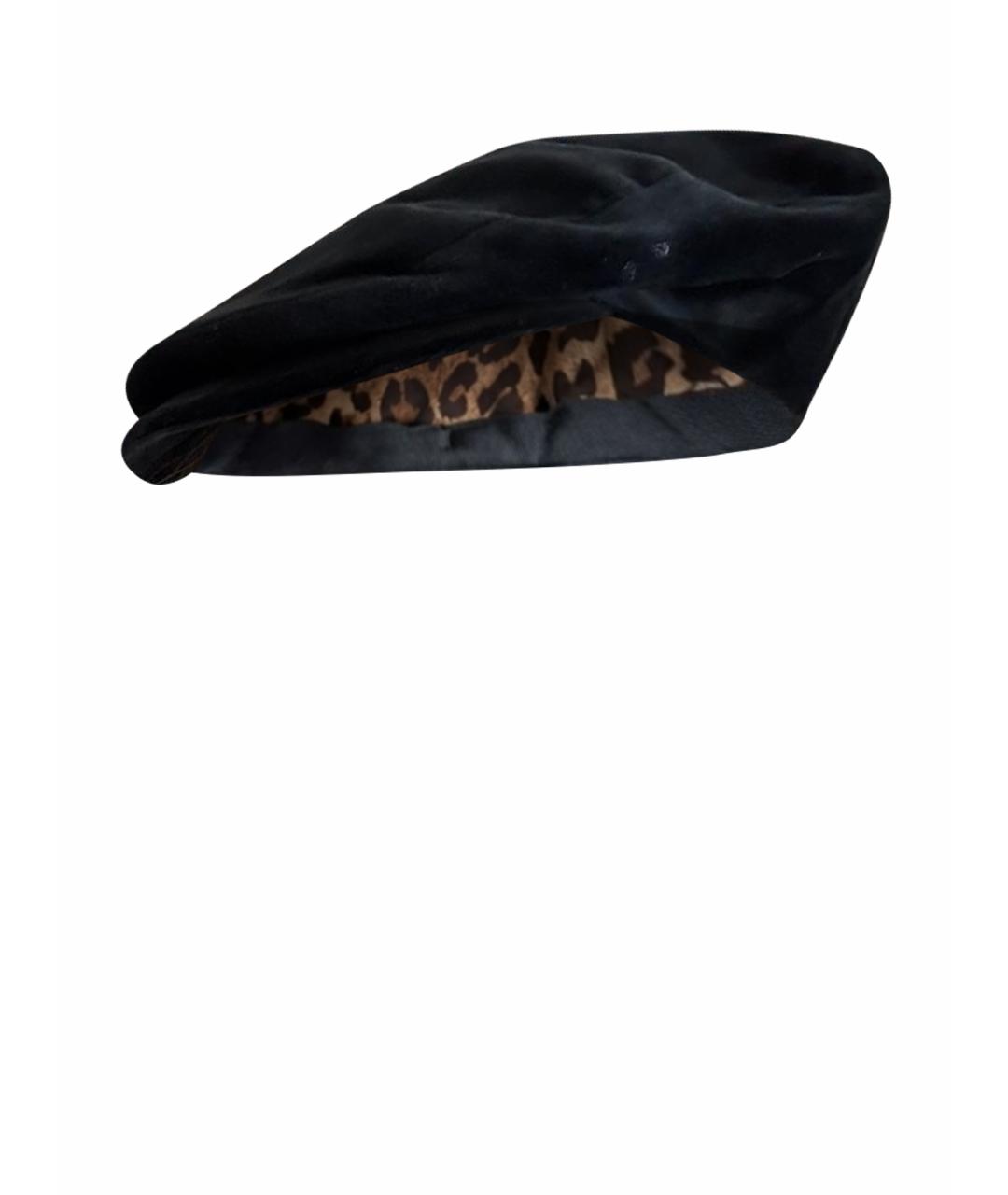 DOLCE&GABBANA Черная бархатная кепка, фото 1