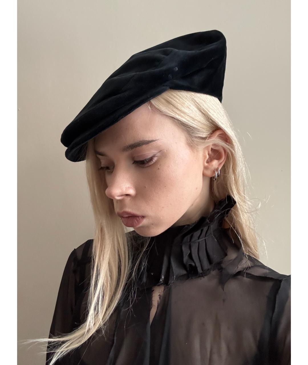 DOLCE&GABBANA Черная бархатная кепка, фото 2