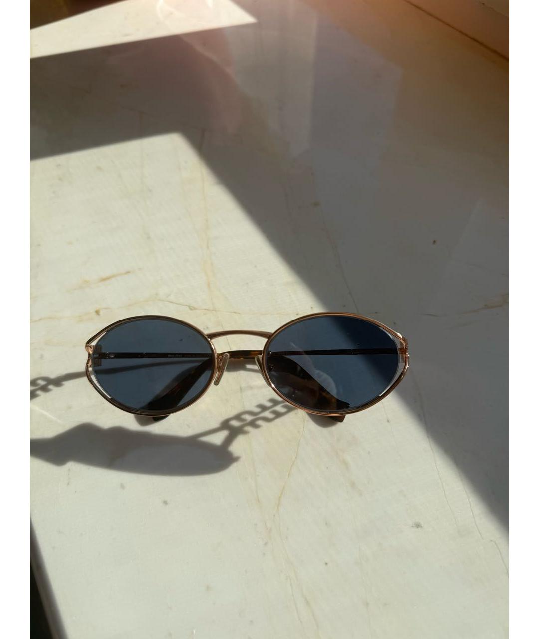 MIU MIU Темно-синие металлические солнцезащитные очки, фото 2