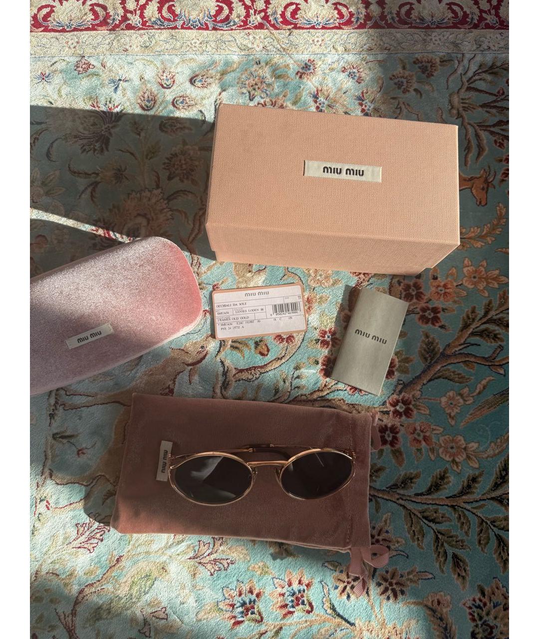 MIU MIU Темно-синие металлические солнцезащитные очки, фото 5