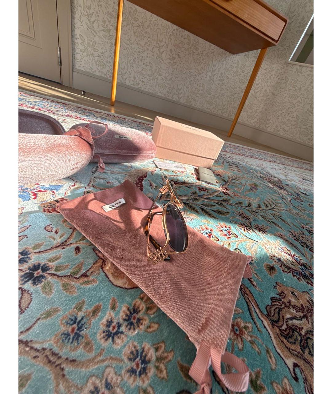 MIU MIU Темно-синие металлические солнцезащитные очки, фото 4