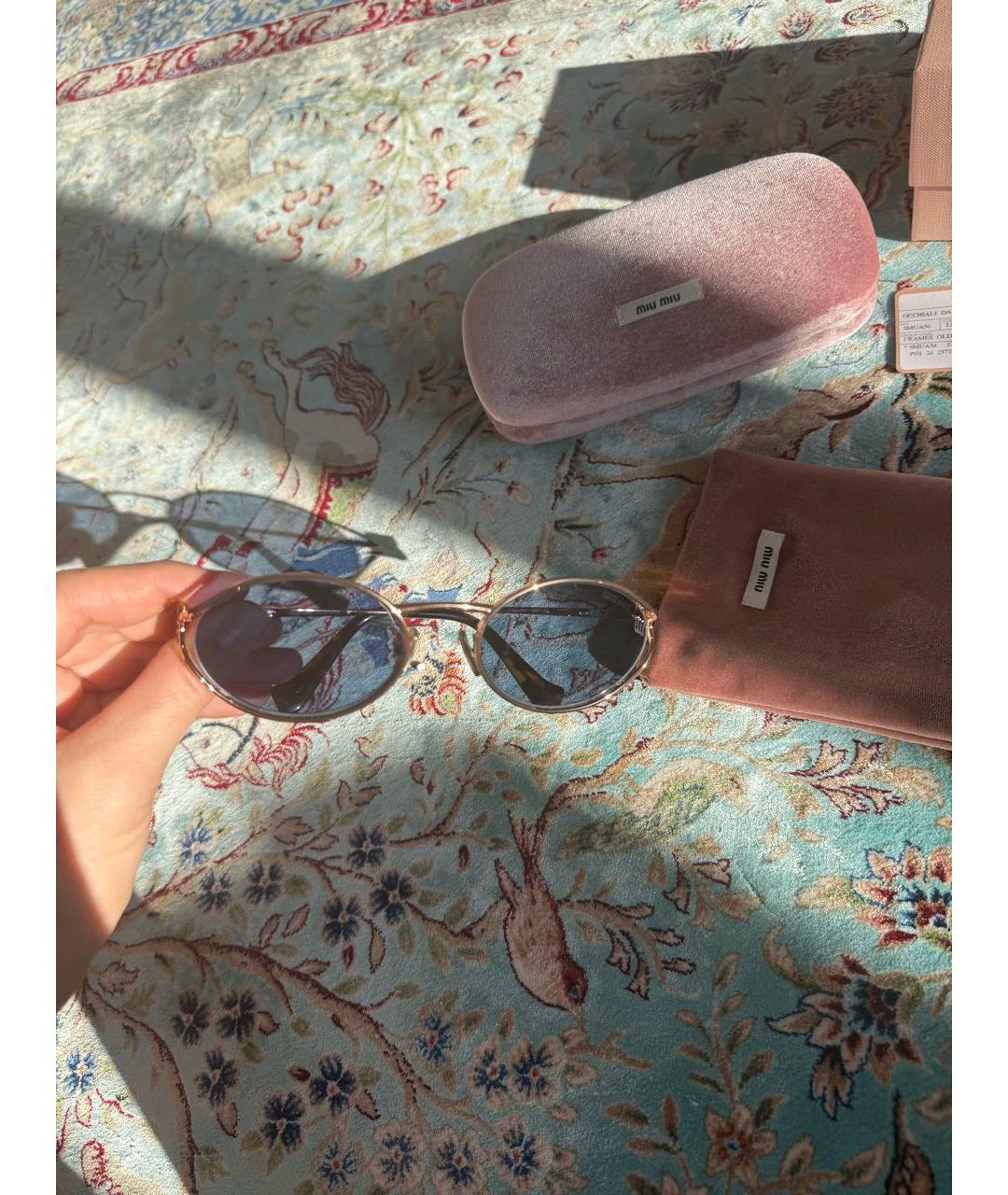 MIU MIU Темно-синие металлические солнцезащитные очки, фото 9