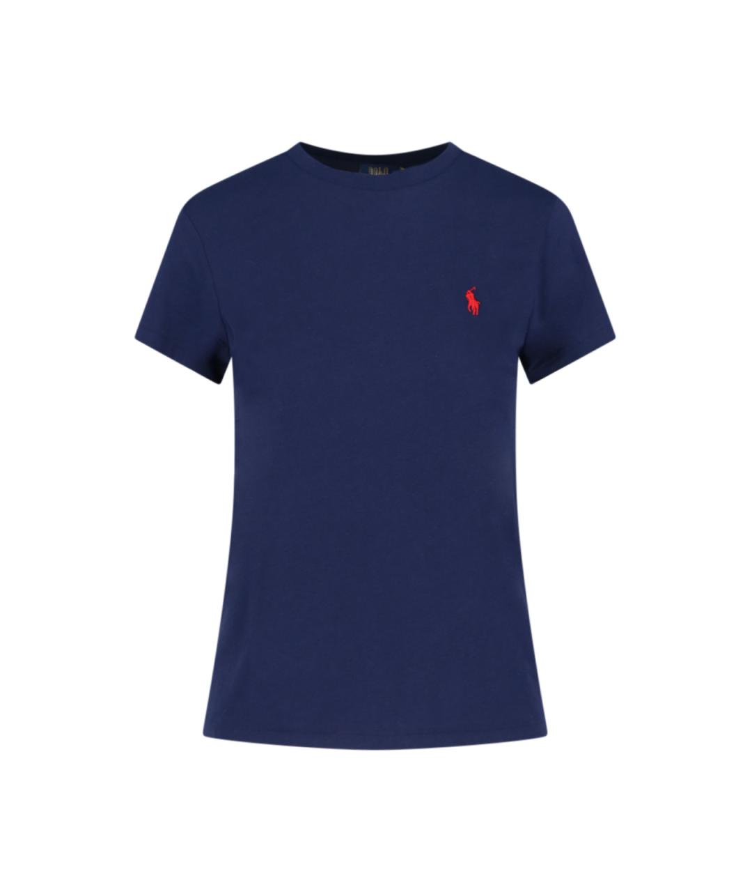 POLO RALPH LAUREN Синяя хлопковая футболка, фото 4