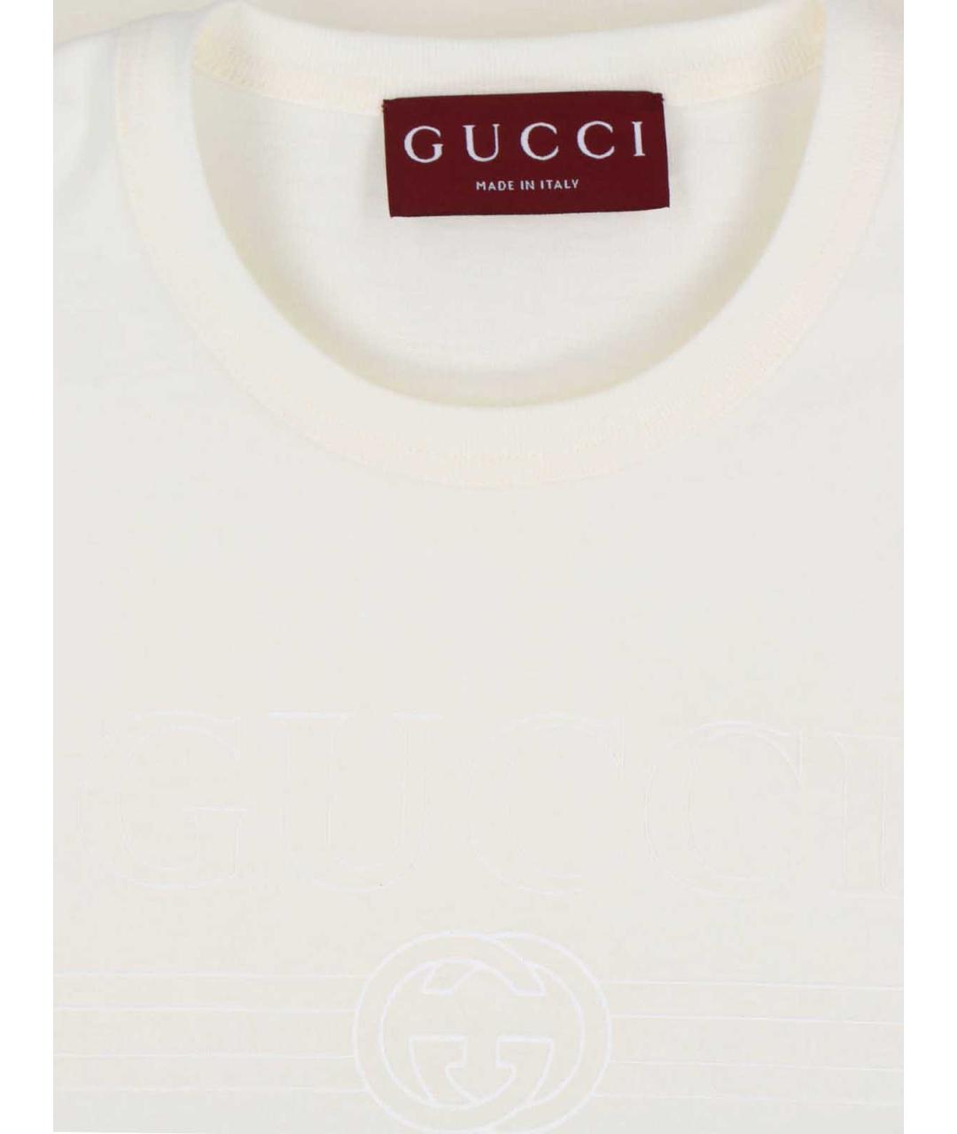 GUCCI Белая хлопковая футболка, фото 3