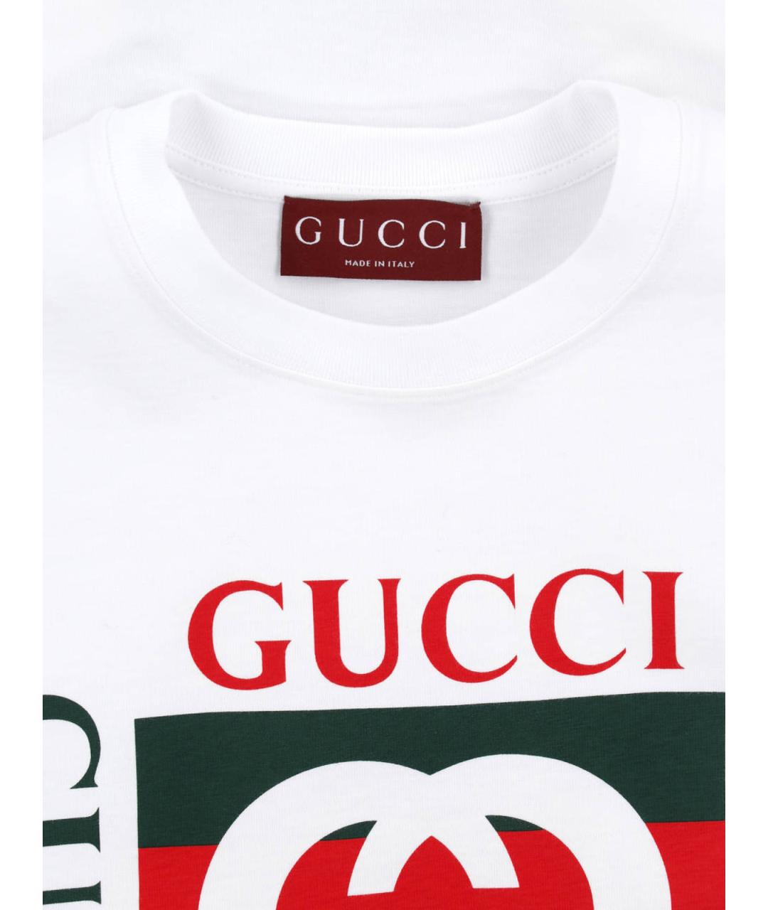 GUCCI Белая хлопковая футболка, фото 3