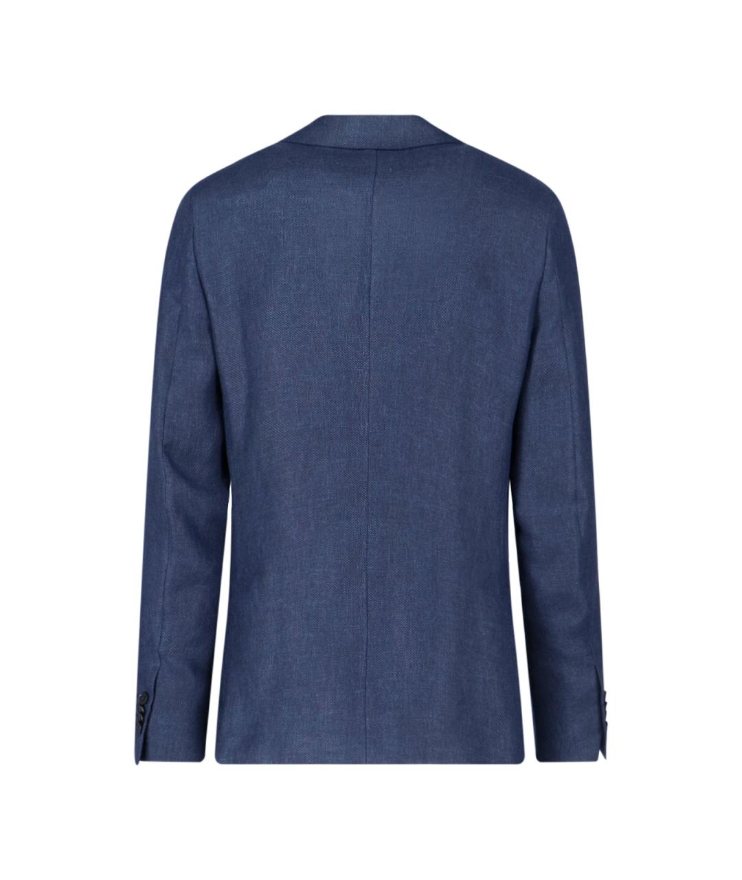 ZEGNA Синий льняной пиджак, фото 2