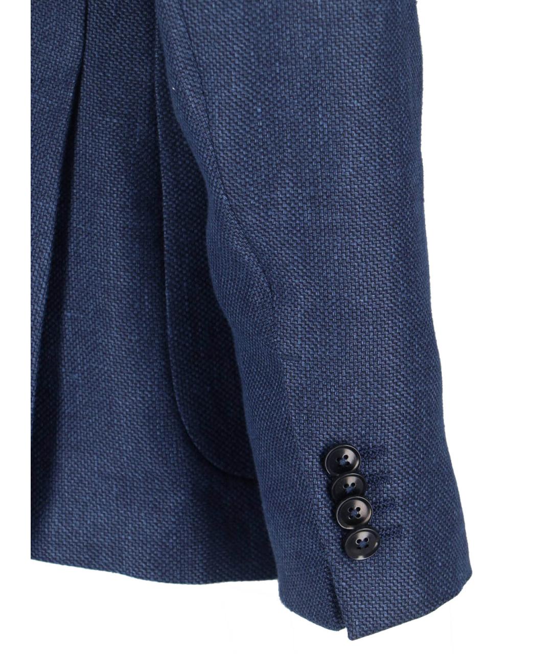 ZEGNA Синий льняной пиджак, фото 5