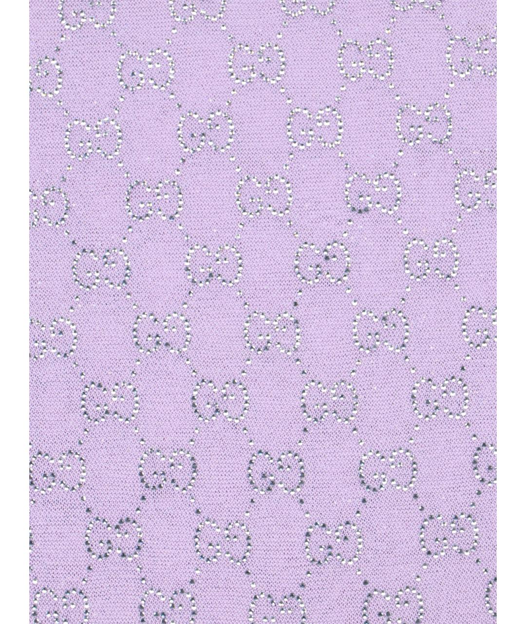 GUCCI Фиолетовый шелковый джемпер / свитер, фото 5