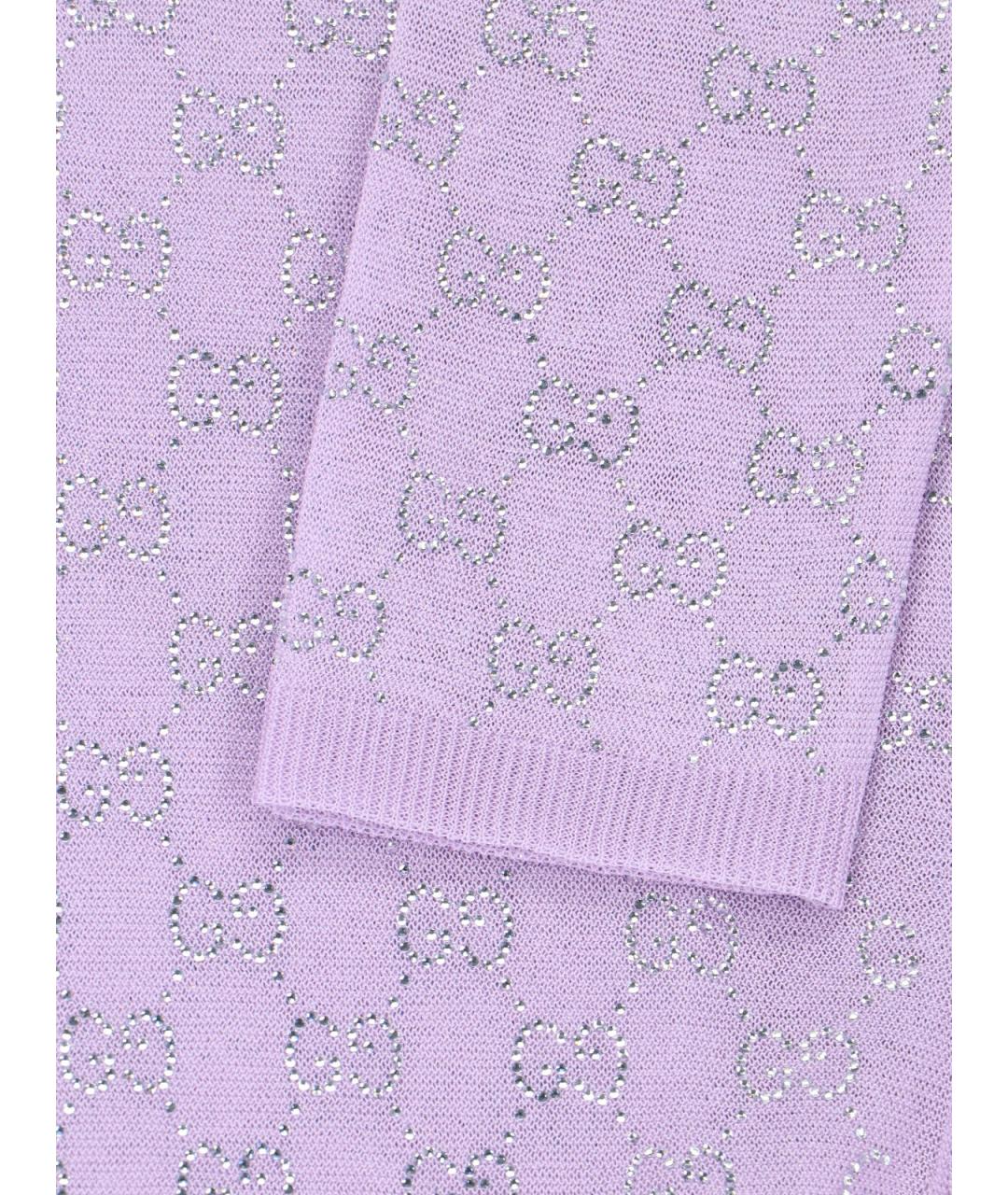 GUCCI Фиолетовый шелковый джемпер / свитер, фото 4