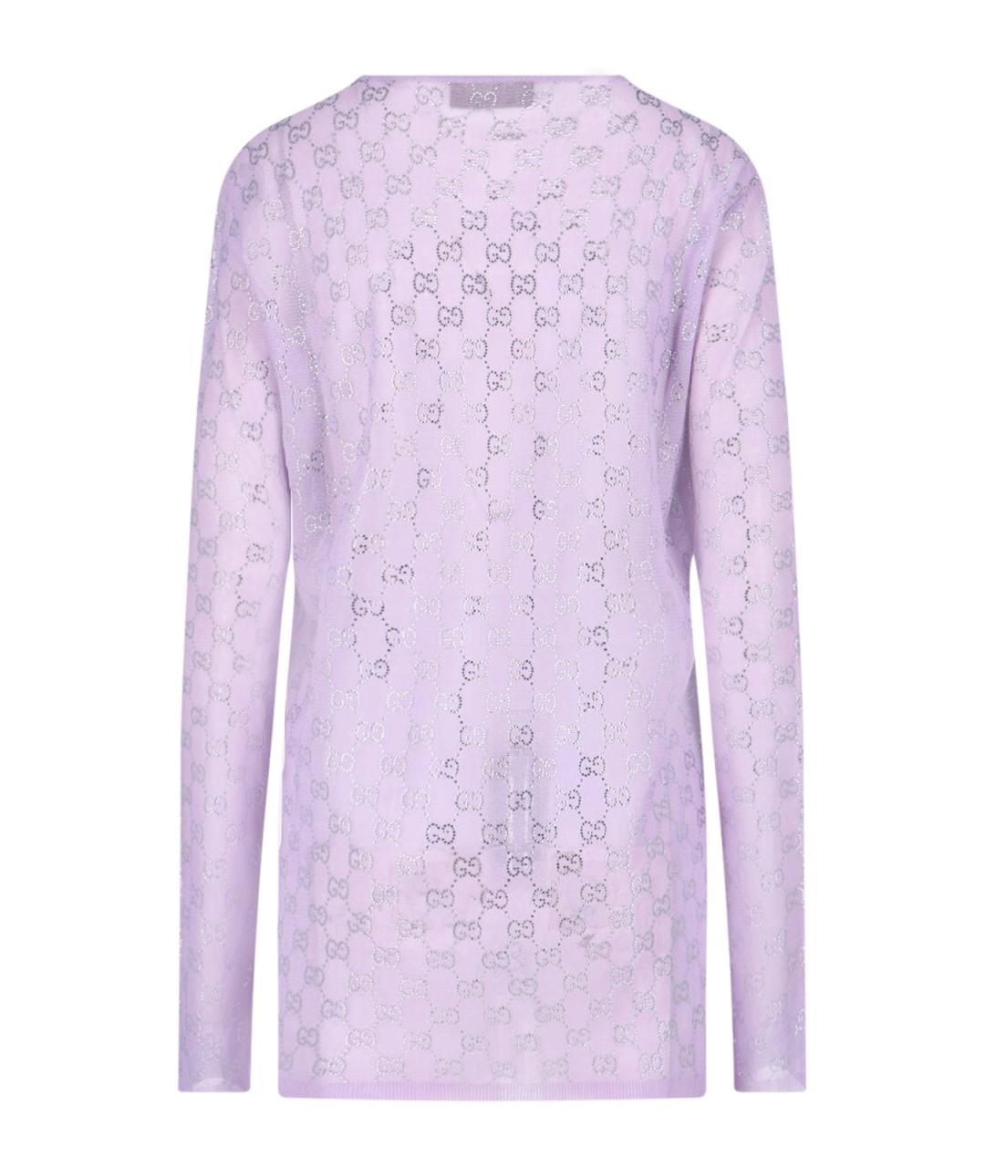 GUCCI Фиолетовый шелковый джемпер / свитер, фото 2