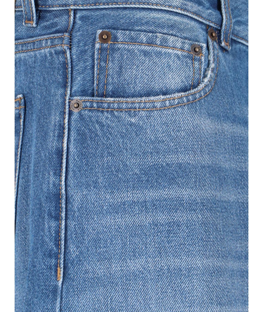 HAIKURE Синие хлопковые прямые джинсы, фото 4