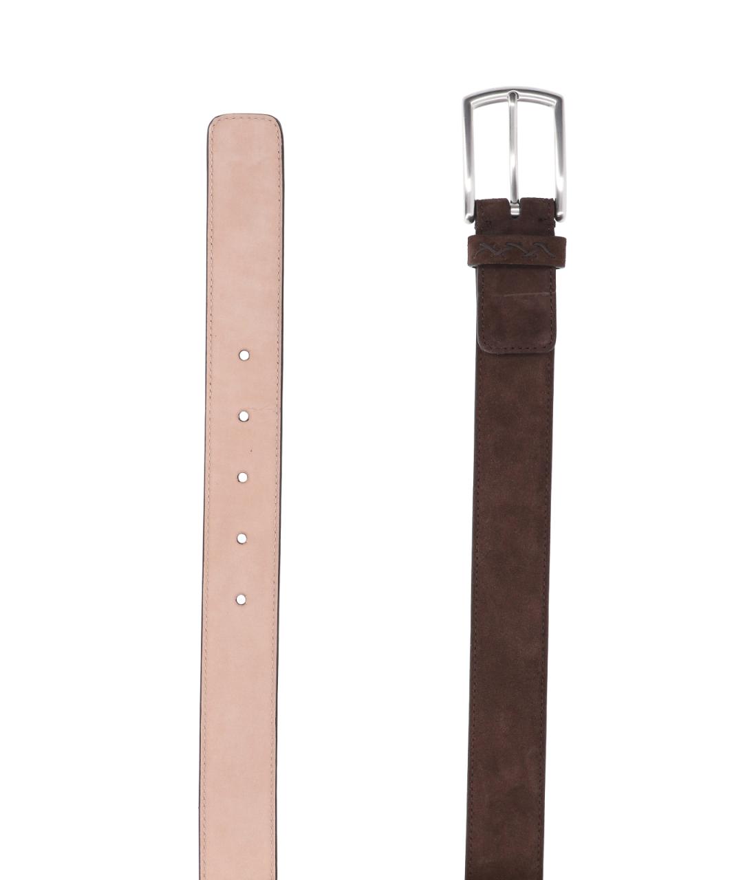 ZEGNA Коричневый замшевый ремень, фото 2