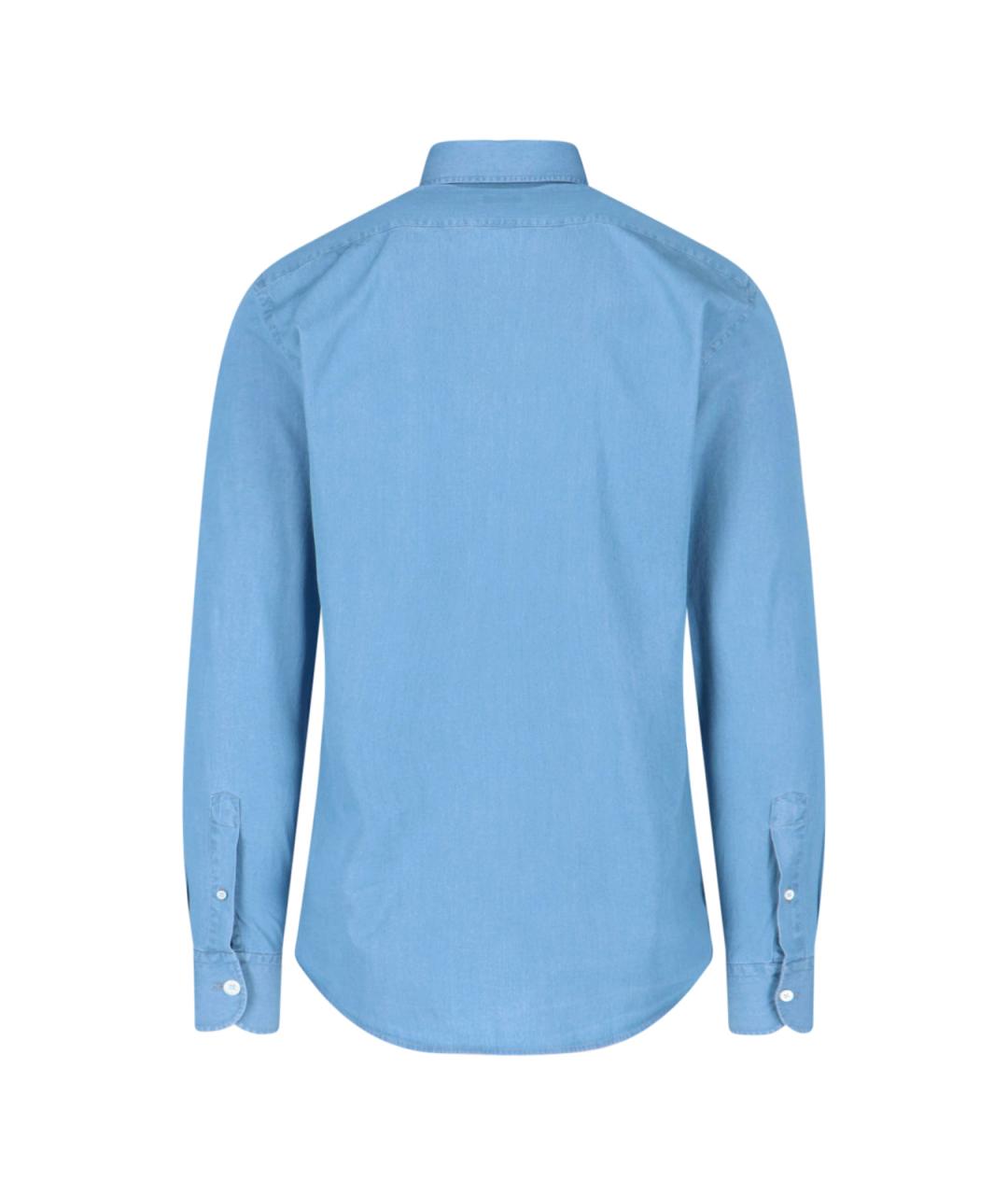 ZEGNA Синяя хлопковая кэжуал рубашка, фото 2