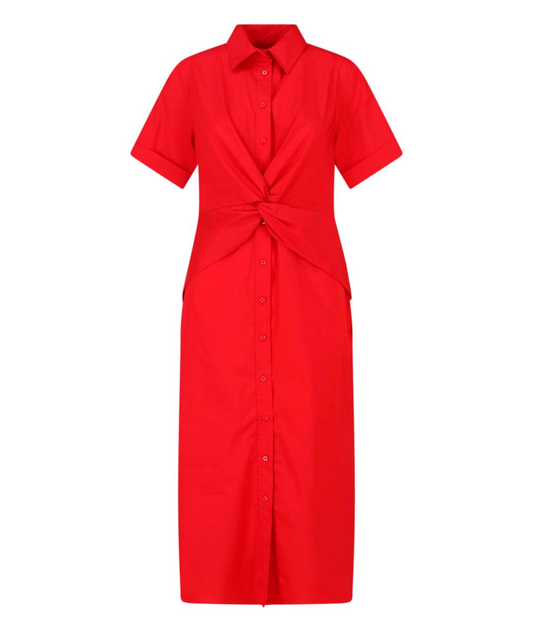 RALPH LAUREN Красное хлопковое повседневное платье, фото 1