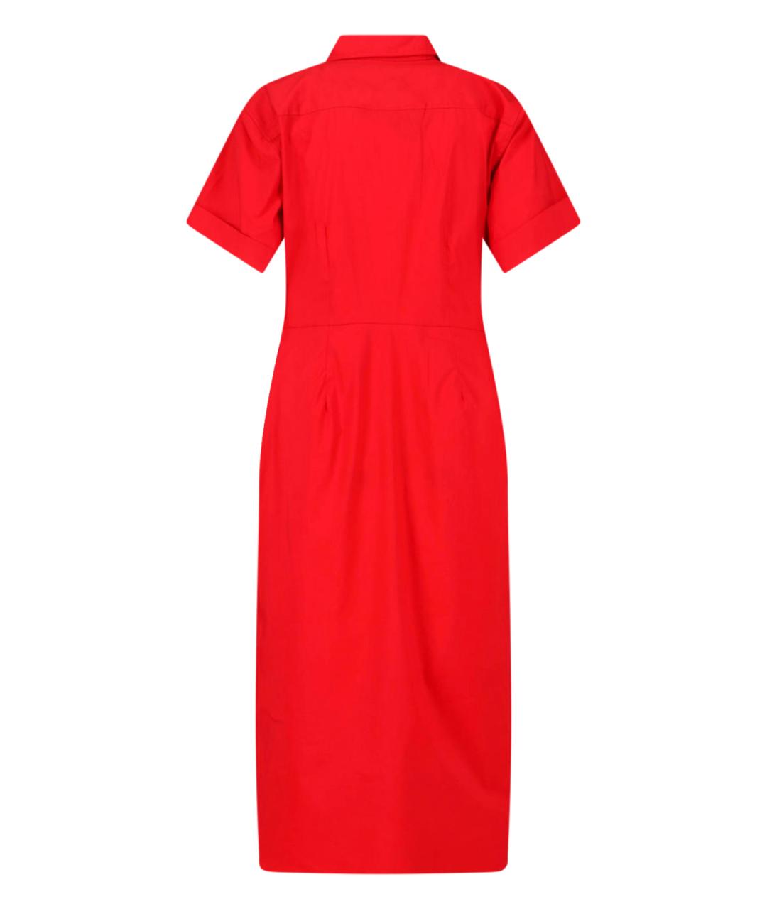 RALPH LAUREN Красное хлопковое повседневное платье, фото 2