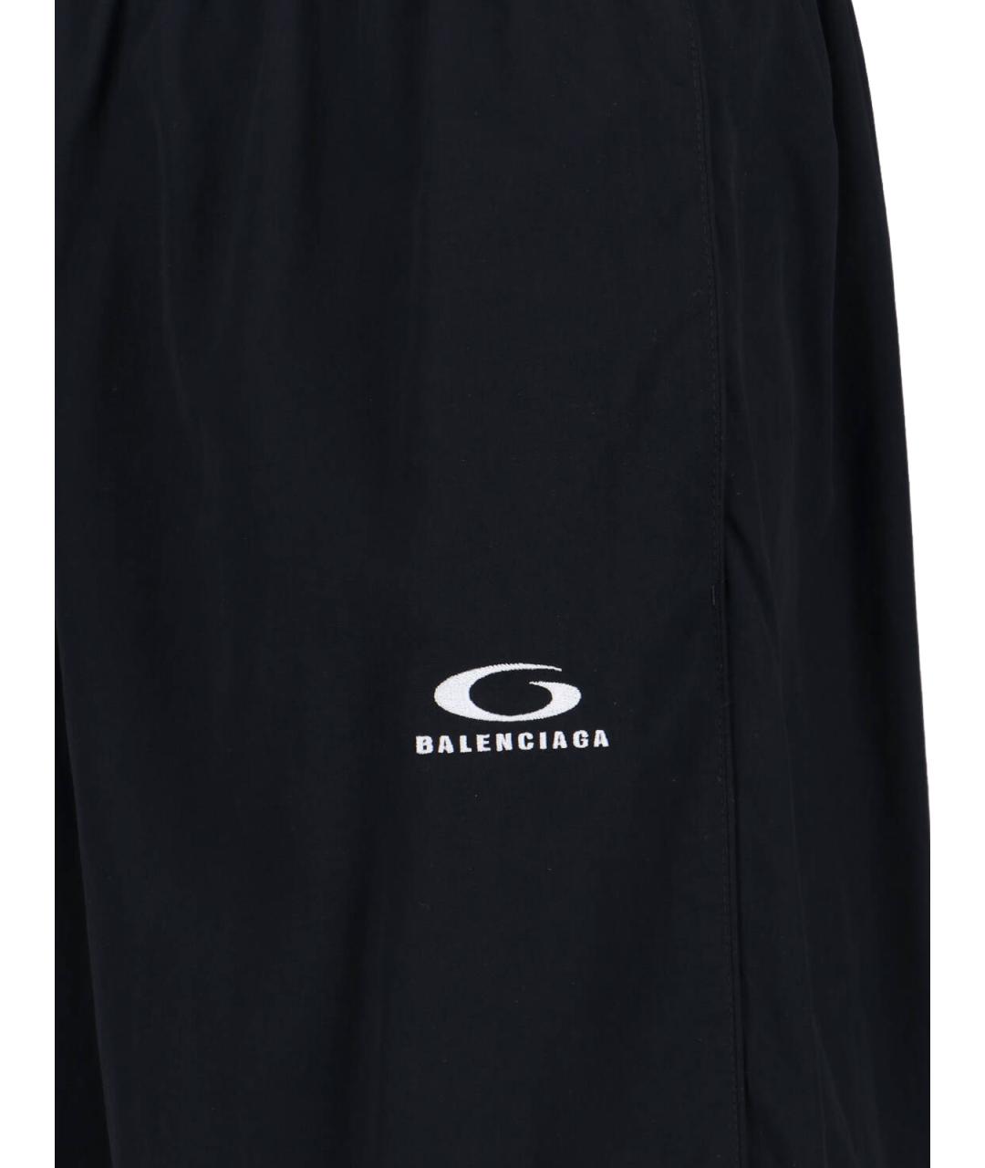 BALENCIAGA Черные полиамидовые повседневные брюки, фото 4