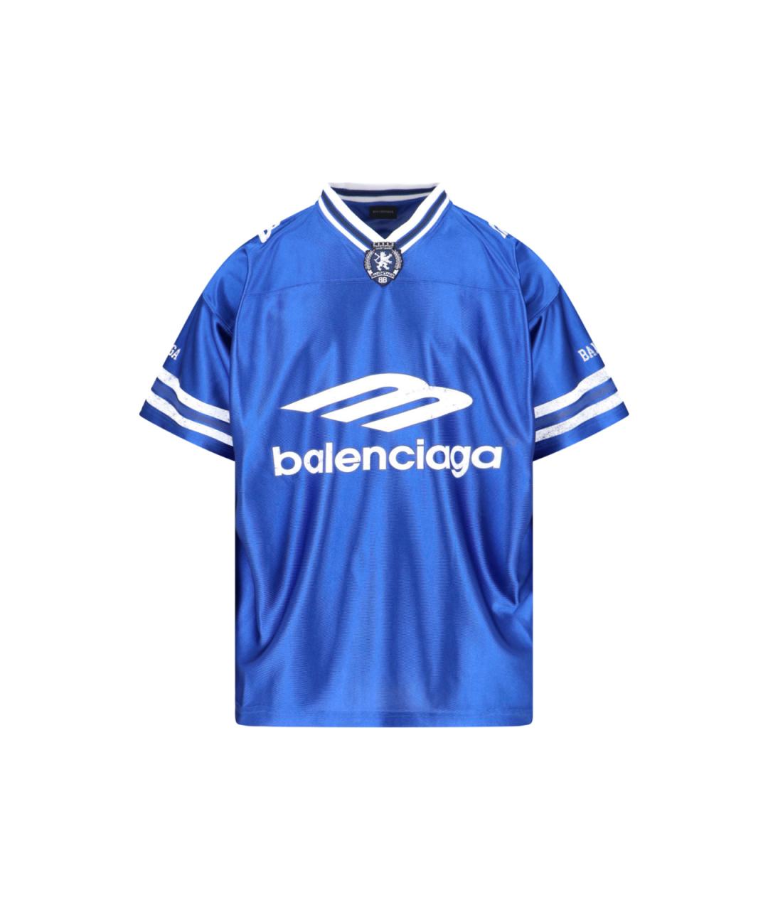 BALENCIAGA Синяя футболка, фото 4