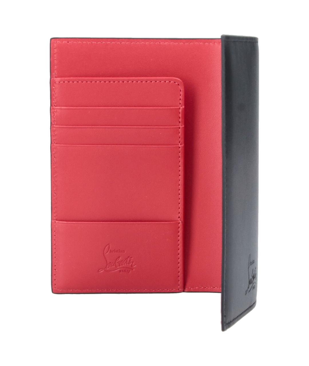 CHRISTIAN LOUBOUTIN Черный кожаный кошелек, фото 4