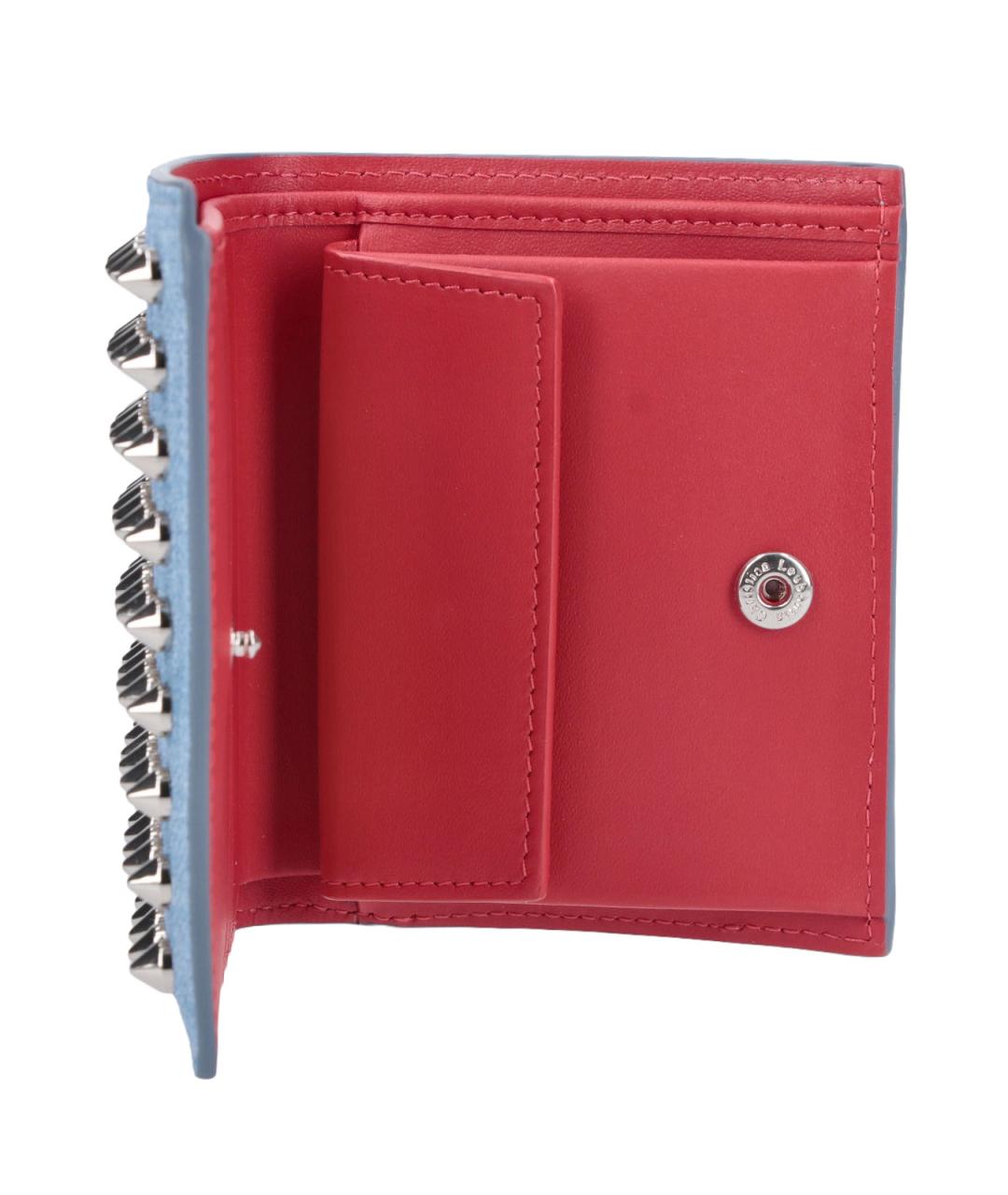 CHRISTIAN LOUBOUTIN Синий кожаный кошелек, фото 4