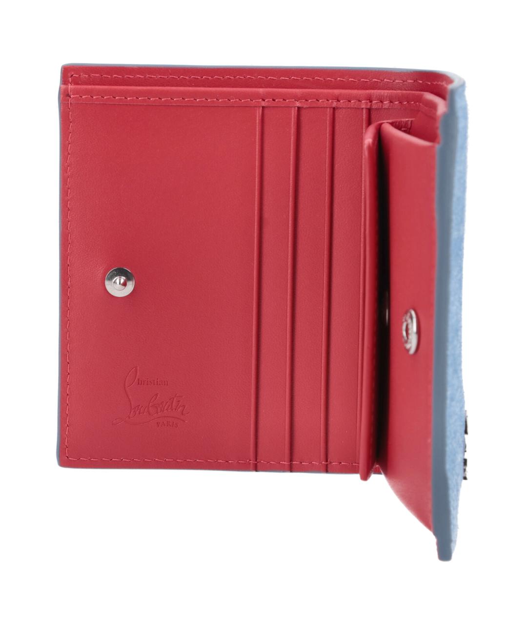 CHRISTIAN LOUBOUTIN Синий кожаный кошелек, фото 5