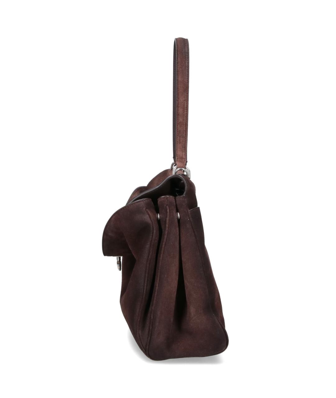 BALENCIAGA Коричневая замшевая сумка тоут, фото 5