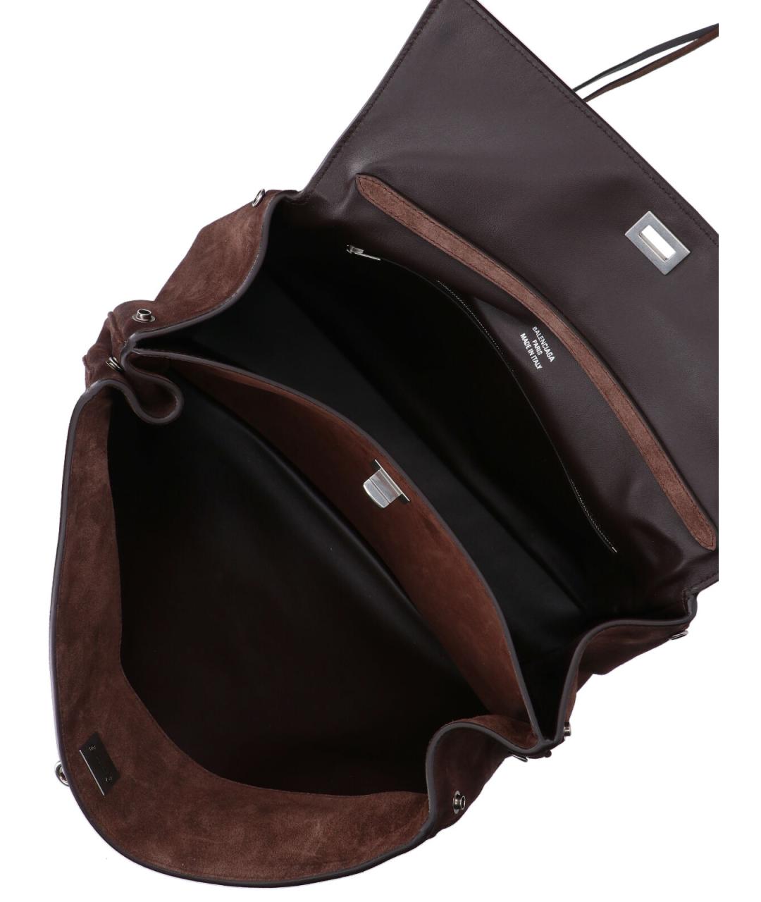 BALENCIAGA Коричневая замшевая сумка тоут, фото 4