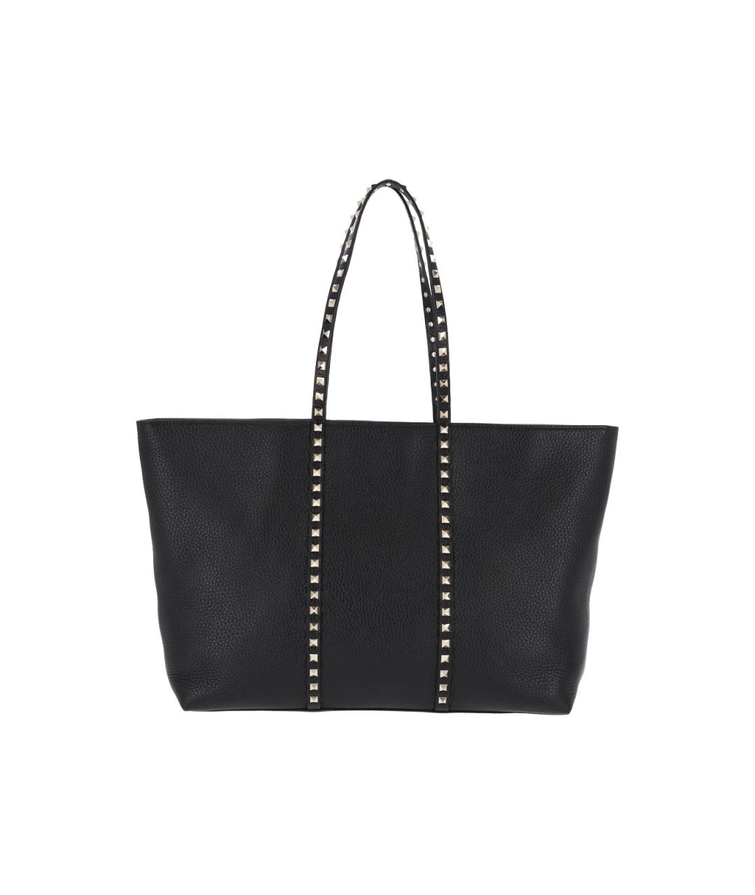 VALENTINO Черная кожаная сумка тоут, фото 1