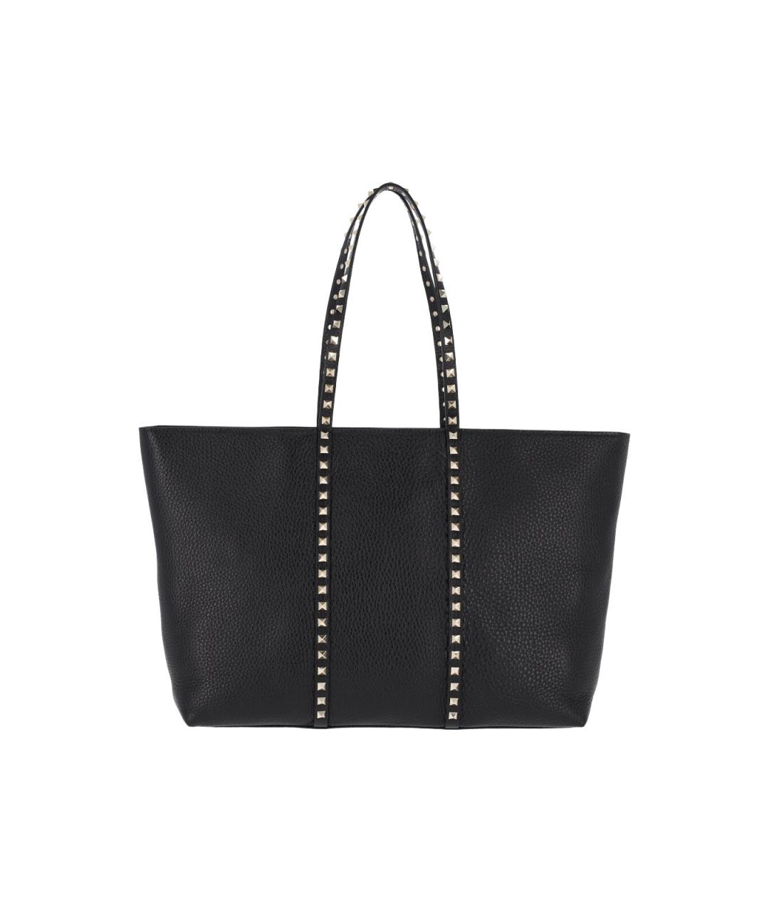 VALENTINO Черная кожаная сумка тоут, фото 3