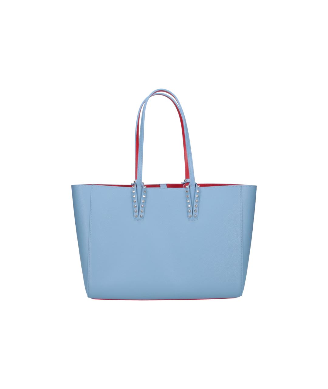 CHRISTIAN LOUBOUTIN Голубая кожаная сумка тоут, фото 3