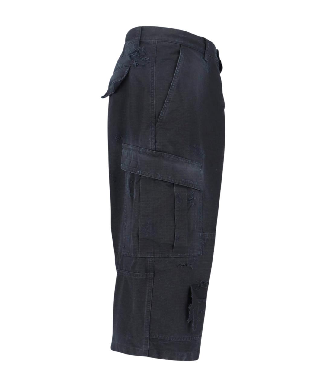 BALENCIAGA Черные хлопковые шорты, фото 3