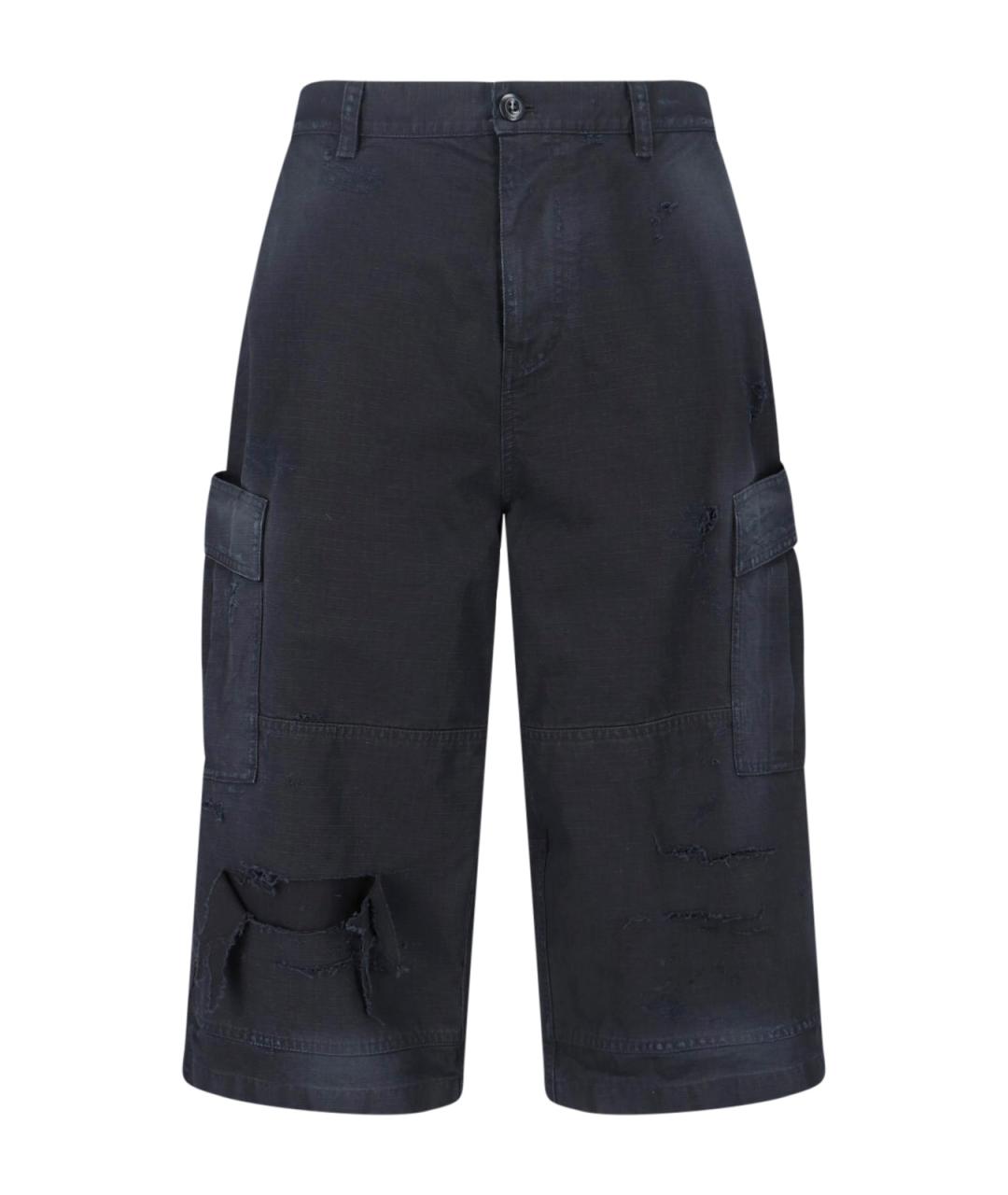 BALENCIAGA Черные хлопковые шорты, фото 1