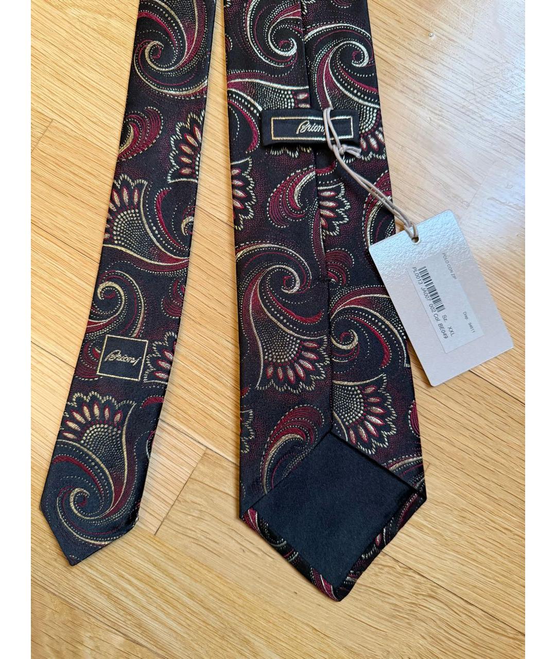 BRIONI Черный шелковый галстук, фото 4