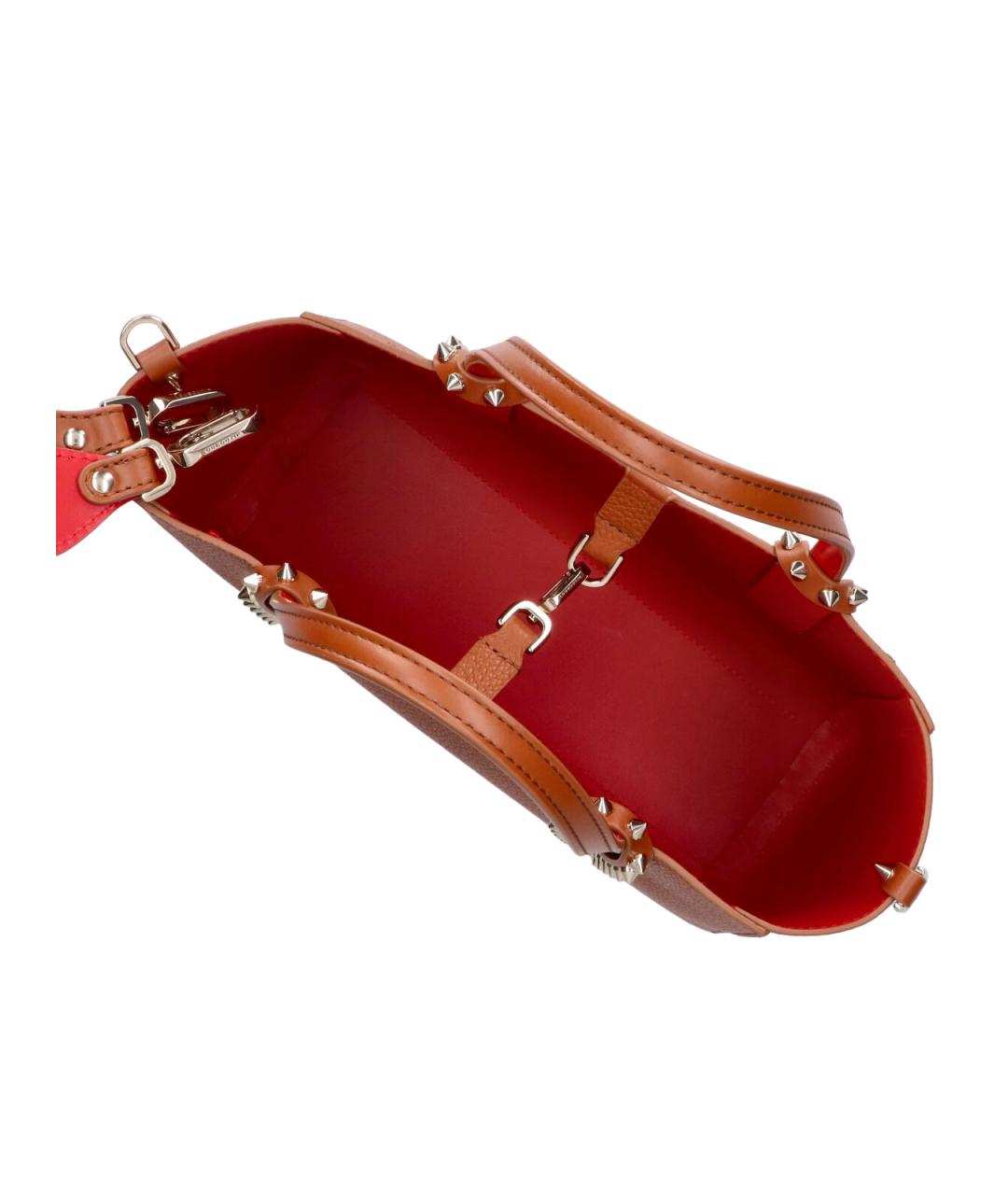 CHRISTIAN LOUBOUTIN Коричневая кожаная сумка тоут, фото 3