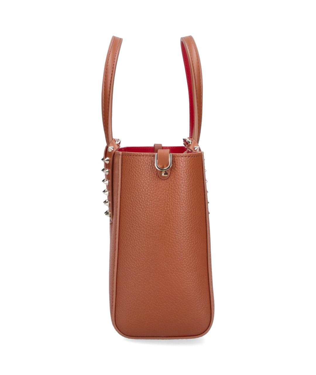 CHRISTIAN LOUBOUTIN Коричневая кожаная сумка тоут, фото 4