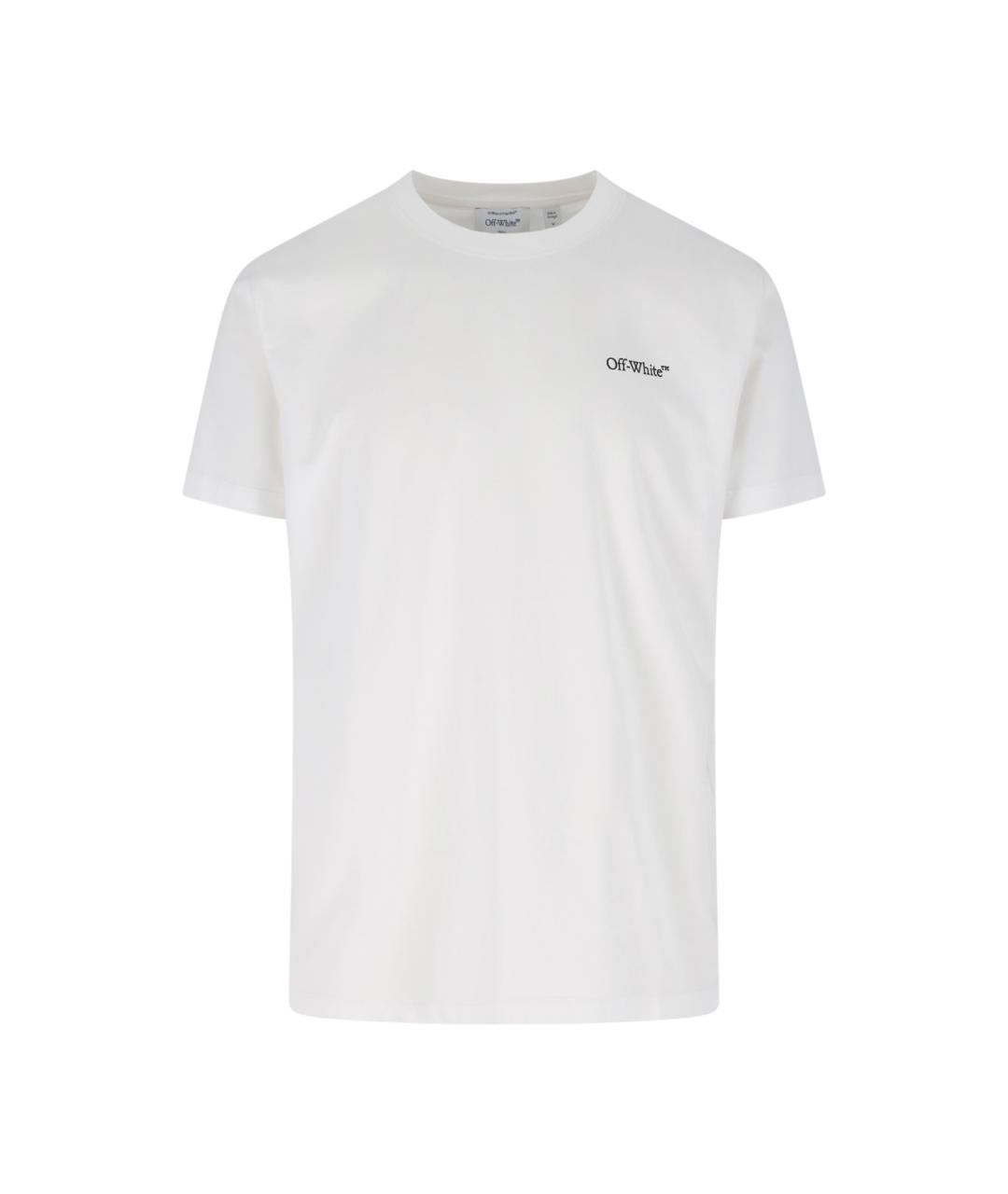 OFF-WHITE Белая хлопковая футболка, фото 1