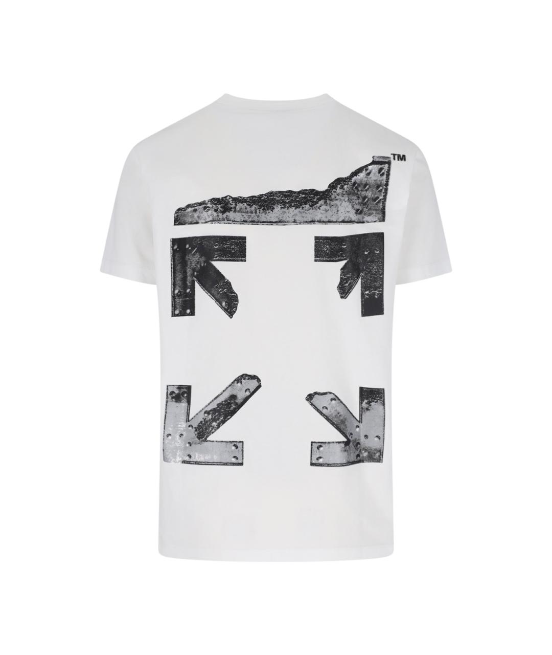 OFF-WHITE Белая хлопковая футболка, фото 2