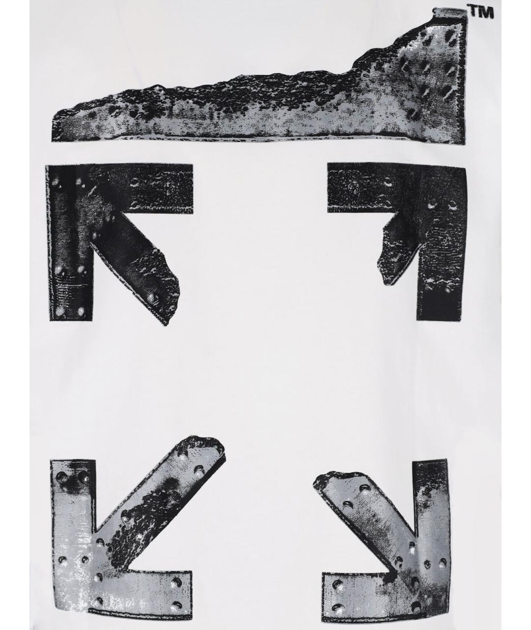 OFF-WHITE Белая хлопковая футболка, фото 3
