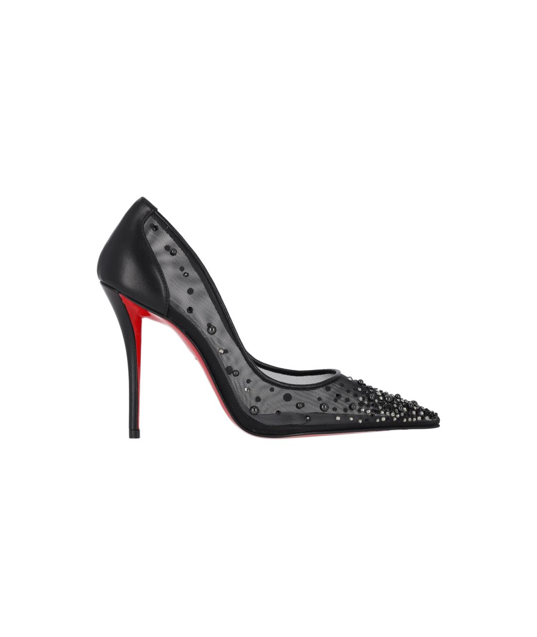 CHRISTIAN LOUBOUTIN Черные текстильные туфли, фото 1