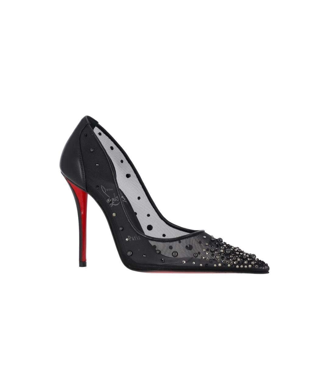 CHRISTIAN LOUBOUTIN Черные текстильные туфли, фото 2