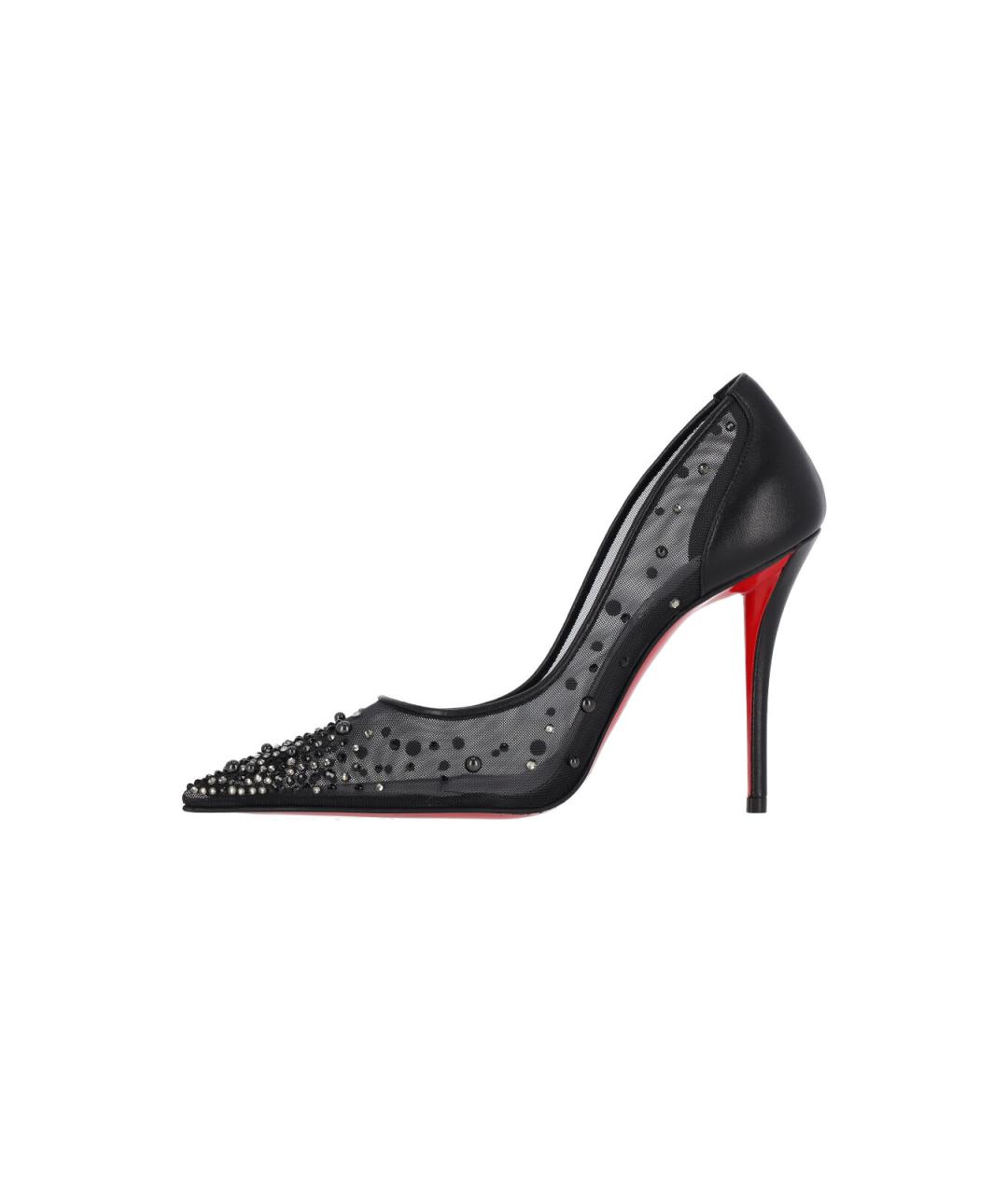 CHRISTIAN LOUBOUTIN Черные текстильные туфли, фото 3